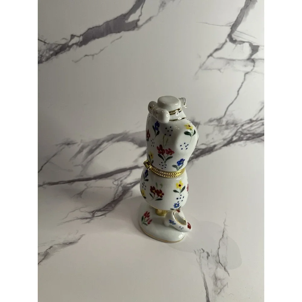 Formalities Trinket Box Trimmed In 10k Gold And Hand Painted